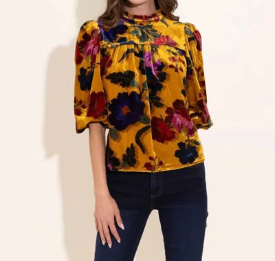 Alden Adair Arabesque Mel Top In Velvet Mustard