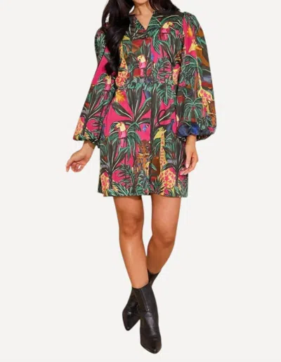 Alden Adair Athena Dress In Animal Kingdom In Multi
