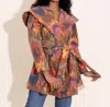 Alden Adair Beth Coat In Royal Ikat In Multi