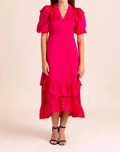 Alden Adair Bianca Midi Dress In Pink