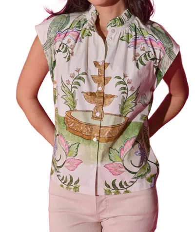 Alden Adair Birkin Ruffled Collar Top In Antionette In Multi