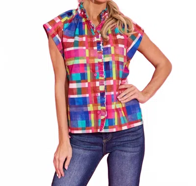 Alden Adair Birkin Top In Circus Plaid In Multi