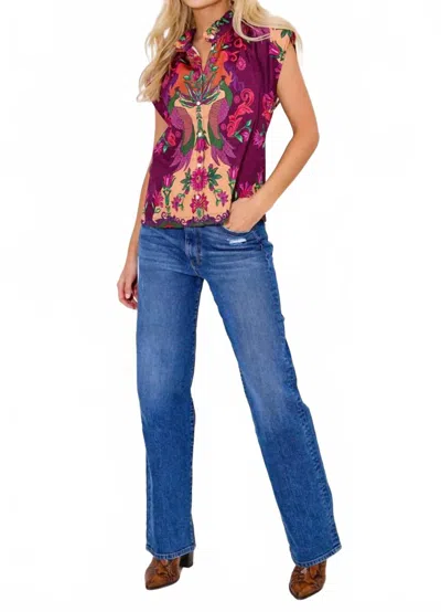 Alden Adair Birkin Top In Peacock Bloom In Purple