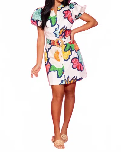 Alden Adair Blakely Mini Dress In Cloud Bouquet In Multi
