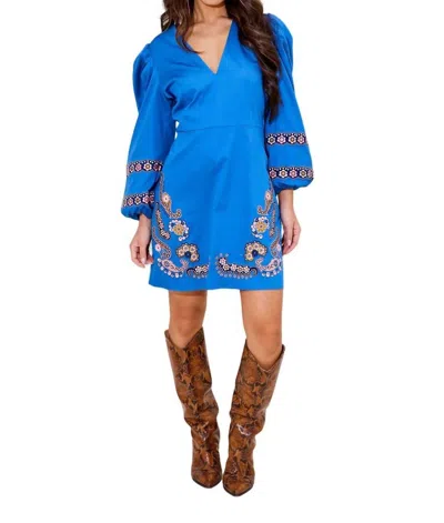 Alden Adair Bridgette Dress In Denim In Multi