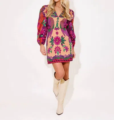 Alden Adair Bridgette Dress In Peacock Bloom In Multi