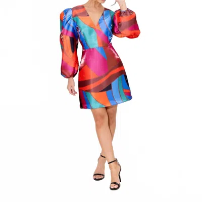 Alden Adair Bridgette Mini Dress In Prism In Multi