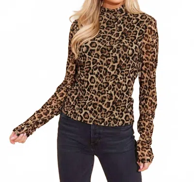 Alden Adair Eliza Long Sleeve Top In Jaguar In Brown