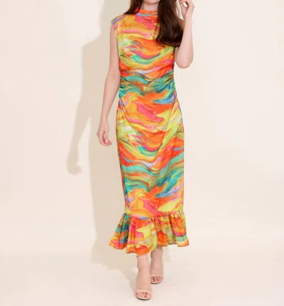 Alden Adair Estelle Dress In Marble In Orange