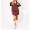 Alden Adair Felicity Skort In Chocolate In Gold