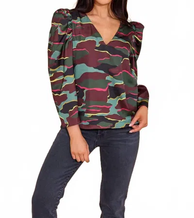 Alden Adair Finley Top In Neon Camo In Multi