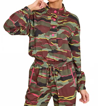 Alden Adair Frankie Top In Neon Camo In Multi