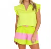 Alden Adair Gigi V Neck Top In Citrus In Green