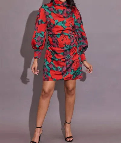 Alden Adair Gloria Ruched Long Sleeve Dress In Legacy Floral In Multi