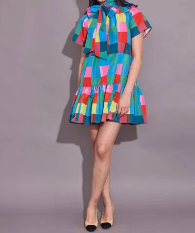 Alden Adair Holiday Check Willa Dress In Multi