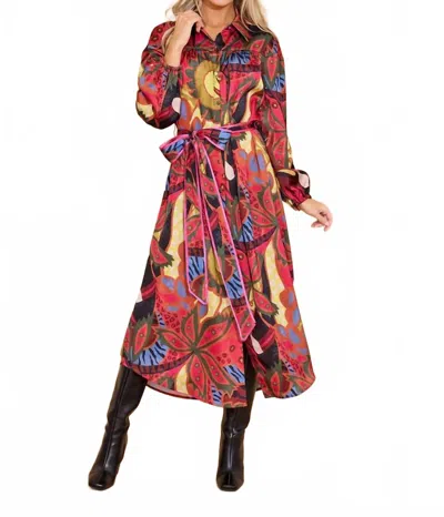 Alden Adair Jane Dress In Jungle Floral In Red