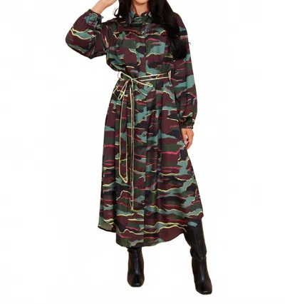 Alden Adair Jane Midi Dress In Camouflage In Multi