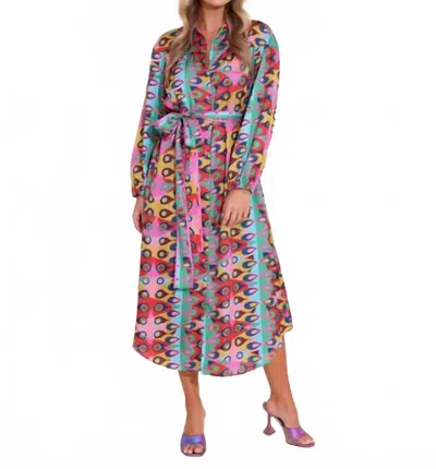 Alden Adair Jane Midi Dress In Plume In Multi