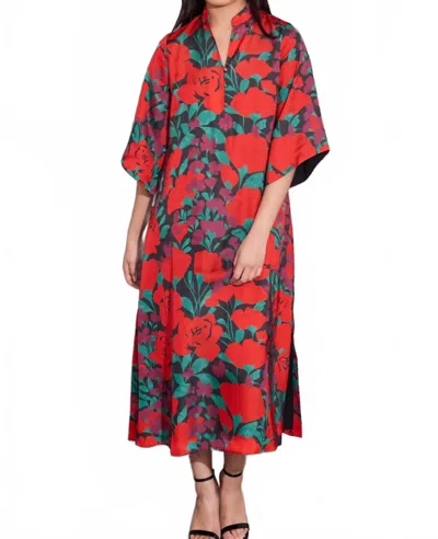 Alden Adair Jerry Legacy Floral Maxi Dress In Red