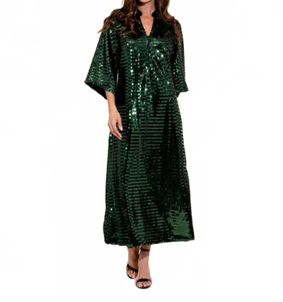 Alden Adair Jerry Maxi Dress In Tinsel Tin In Green