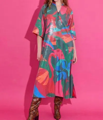 Alden Adair Jerry Midi Dress In Tropical Jingle In Multi
