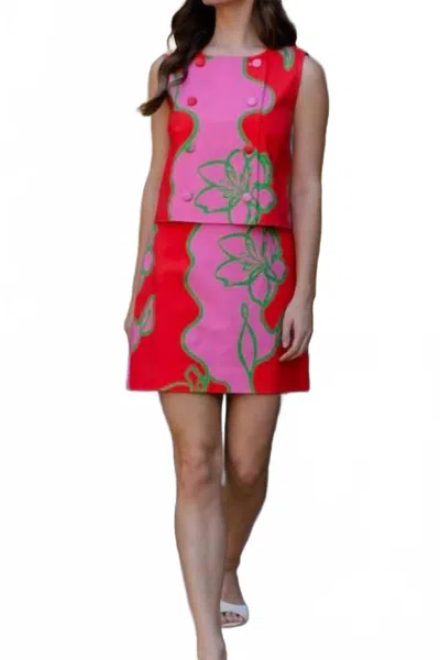 Alden Adair Kenny Top In Fushia Outline In Multi