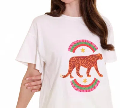 Alden Adair Leopard River Short Sleeve Tee In White