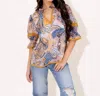 Alden Adair Lottie Top In Paisley Patch In Multi