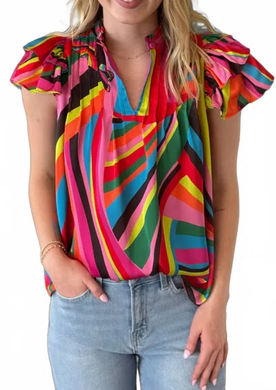 Alden Adair Mattie Sphynx Top In Multicolor