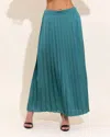 Alden Adair Mcneil Pleated Skirt In Beryl In Blue
