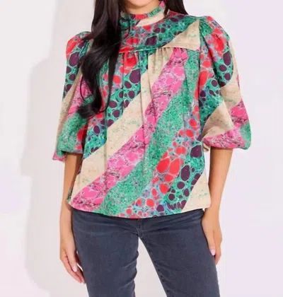 Alden Adair Mel Mock Neck Top In Alabaster In Multi