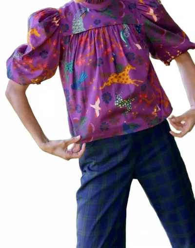 Alden Adair Mel Short Sleeve Top In Celtic Forest In Multi