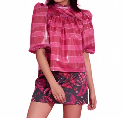 Alden Adair Mel Stripe Top In Ziggy Lipstick In Pink