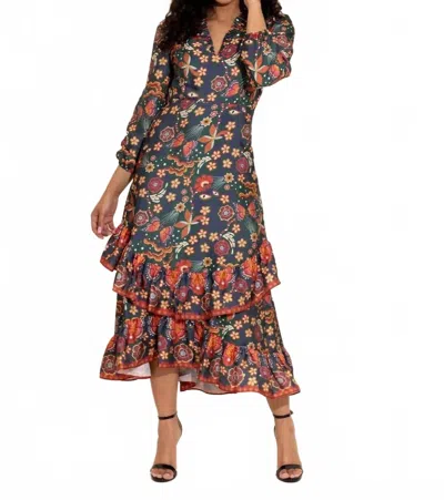 Alden Adair Merritt Midi Dress In Tapestry In Multi
