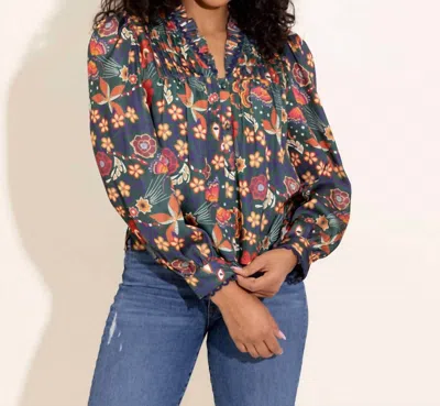 Alden Adair Oliver Top In Tapestry In Blue