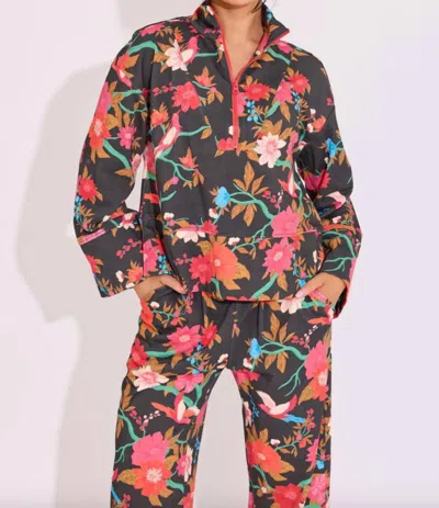 Alden Adair Paige Floral Top In Florence In Black