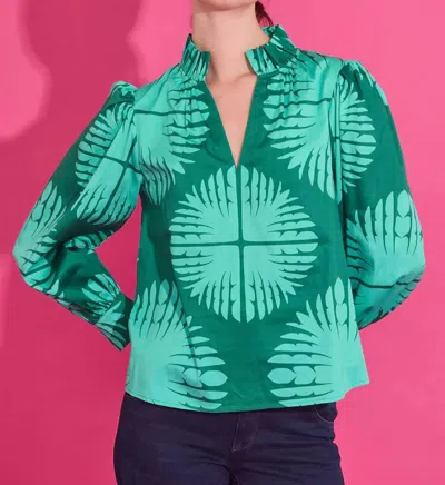 Alden Adair Palm Royal Phoebe Top In Green