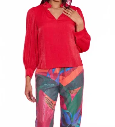 Alden Adair Phoebe Top In Lipstick In Multi