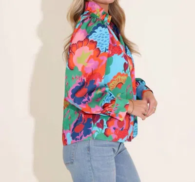 Alden Adair Phoebe Top In Lotus In Blue