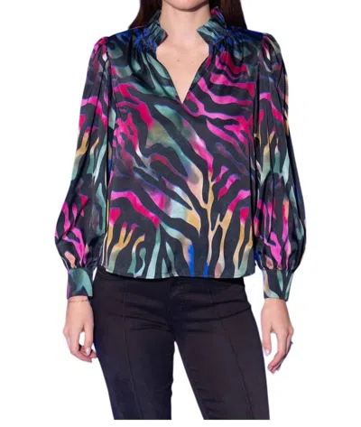 Alden Adair Prism Zebra Phoebe Top In Multi