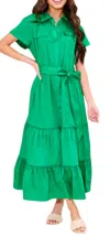 Alden Adair Rachel Maxi Dress In Emerald In Gold