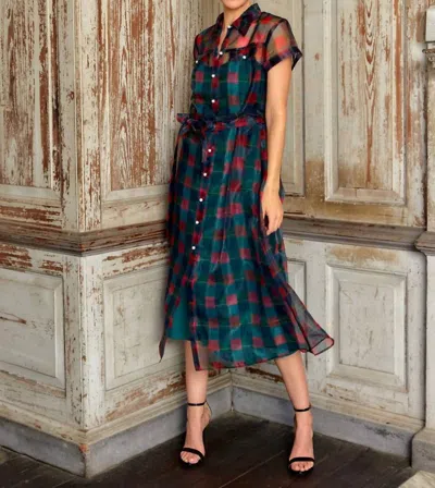 Alden Adair Rachel Plaid Maxi Dress In Black/red In Multi