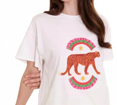 Alden Adair River Short Sleeve Tee In Leopard In White