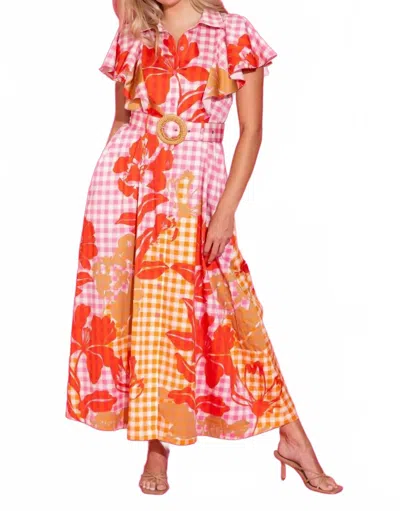 Alden Adair Rose Button Up Dress In Floral Picnic In Multi