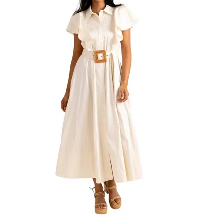Alden Adair Rose Dress In Beige In White