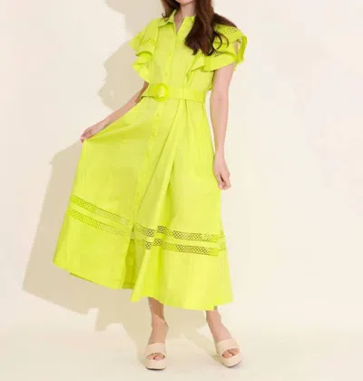 Alden Adair Rose Dress In Yellow