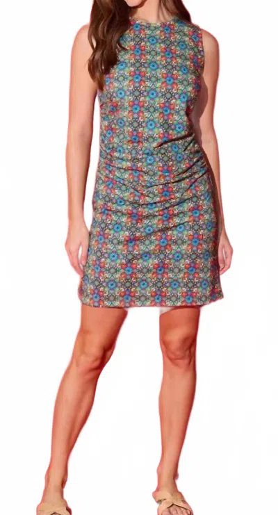 Alden Adair Sage Dress In Teal Bazzar In Multi