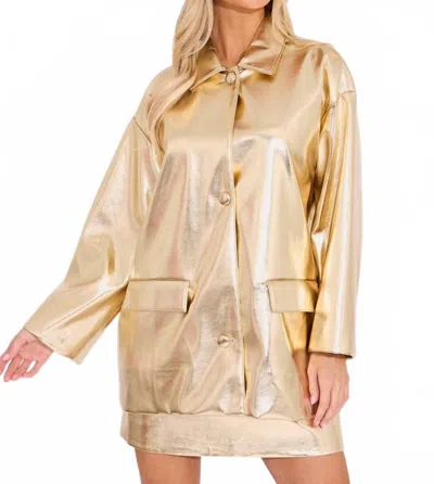 Alden Adair Saylor Long Sleeve Shacket In Gold