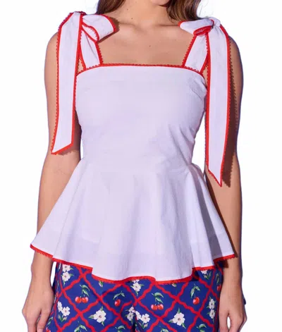 Alden Adair Valerie Tank Top In Bright White In Pink
