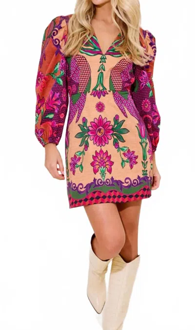 Alden Adair Vallie Botanical Mini Dress In Multicolor